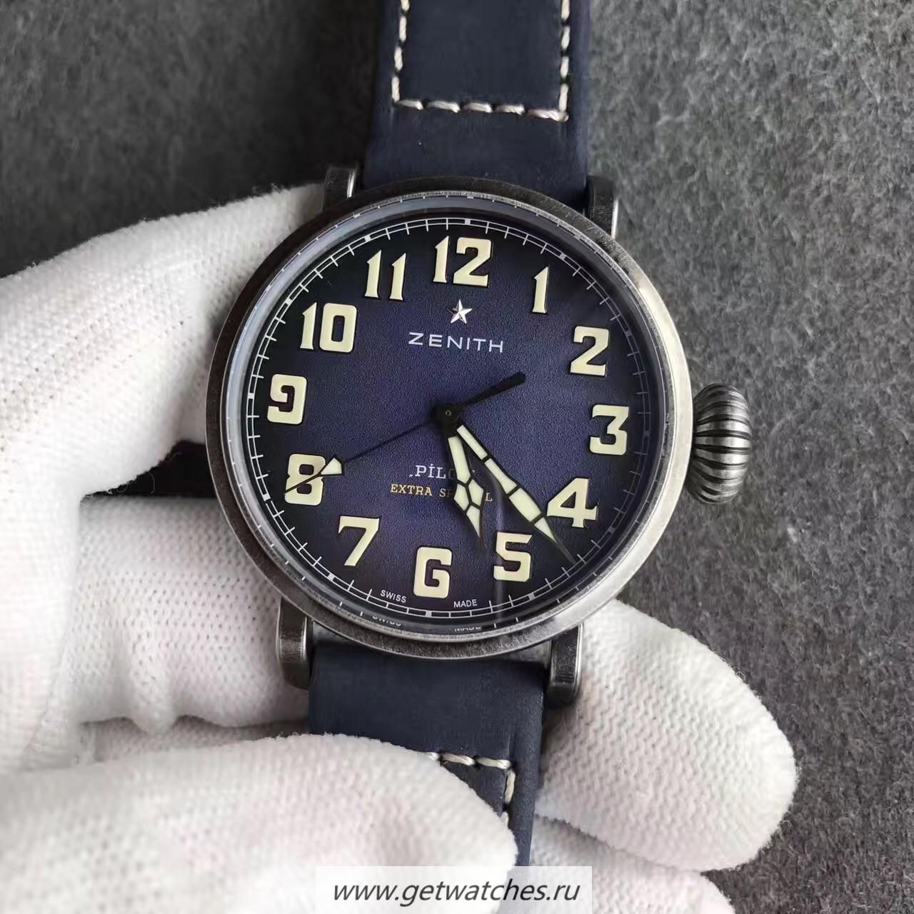 NEW Replica Zenith Pilot Type 20 Extra Special Ton Up 45mm V6F SS Blue Dial M9015